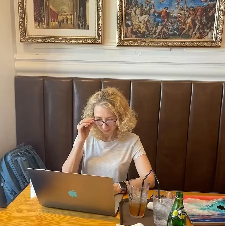 Pressific - A member of staff working on customer's website