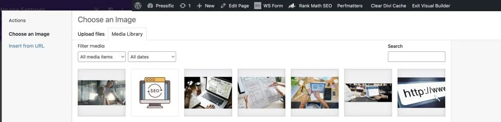 The image represents the library in DIVI