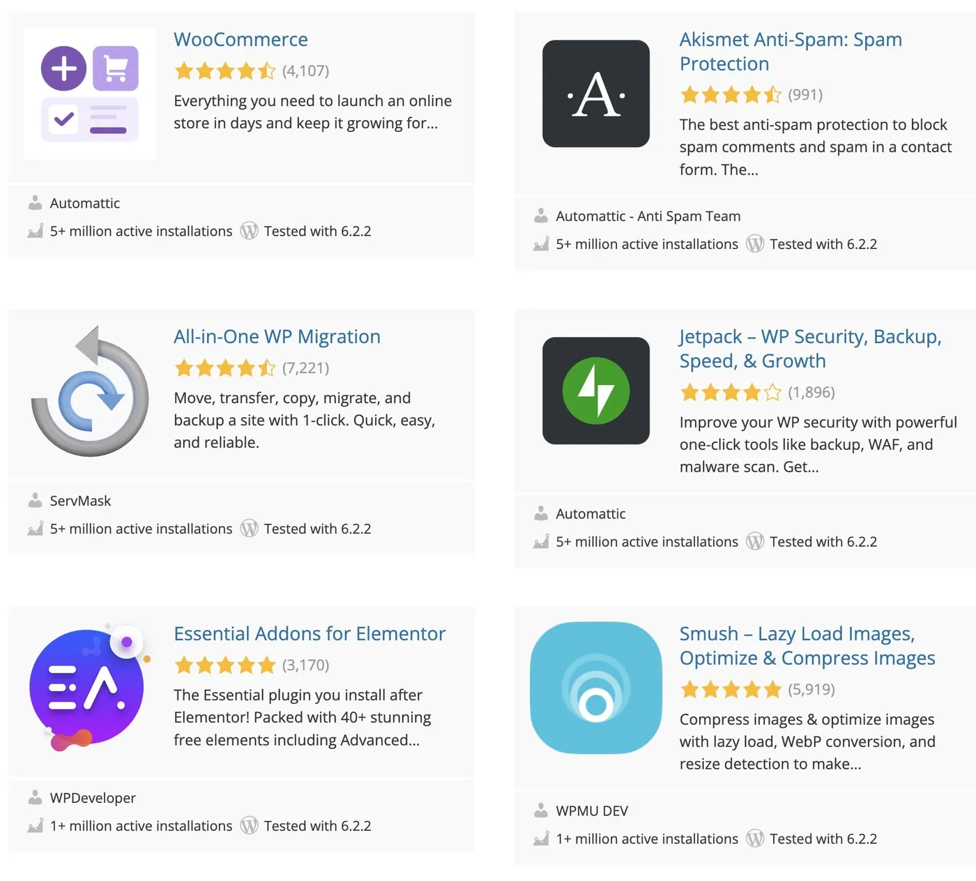 WordPress includes so many plugins