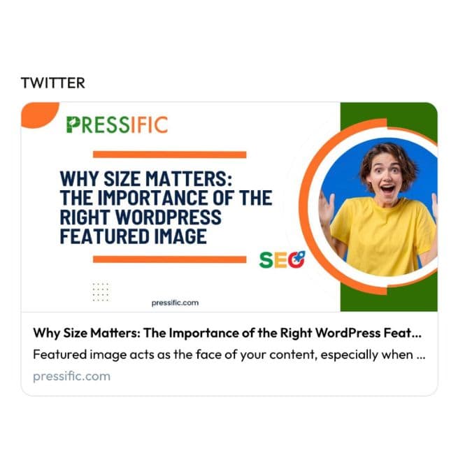 Perfect WordPress featured image on Twitter