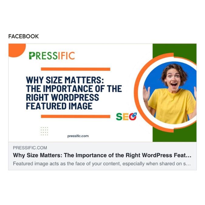 Perfect WordPress featured image on Facebook