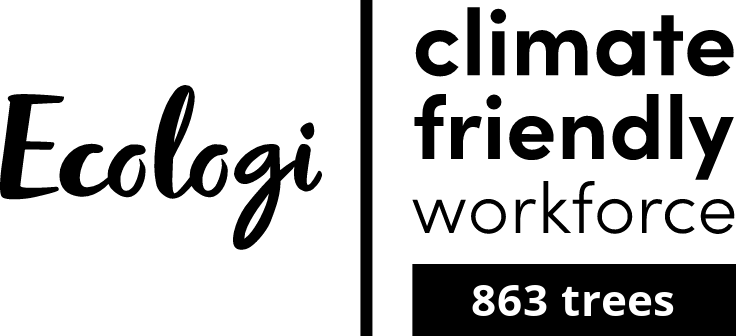 Ecologi Logo and text explaining that Pressific is climate friendly. 