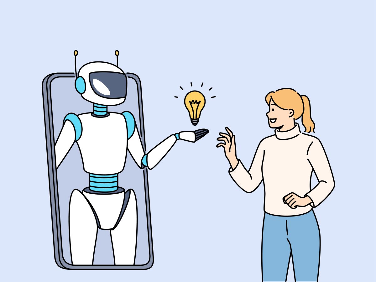 The Impact of AI on Consumer Behavior Analysis 1 90462270 woman communicates with ai chat bots on phone through application and uses artificial intelligence